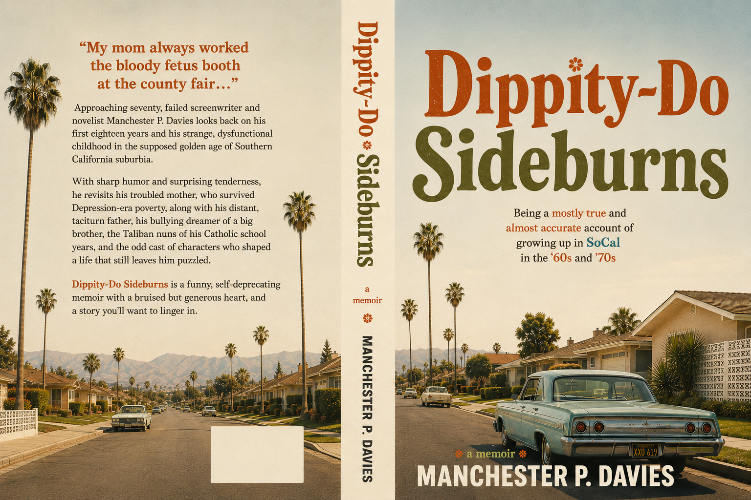 Full wraparound cover art for Dippity-Do Sideburns by Manchester P. Davies